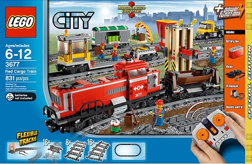LEGO - City - 3677 - Red Cargo Train - USAGÉ / USED