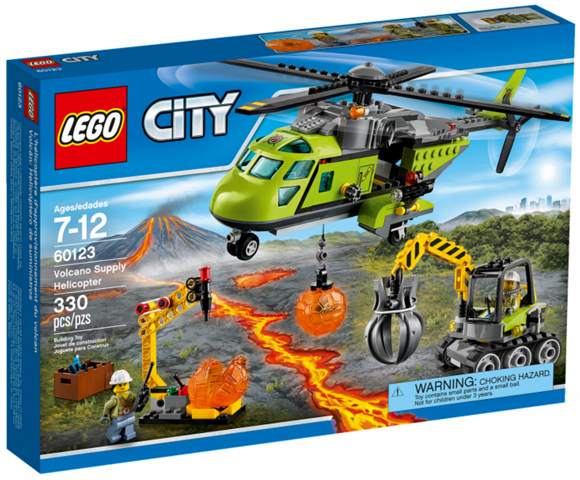 LEGO City - 60123 - Volcano Supply Helicopter - USAGÉ / USED