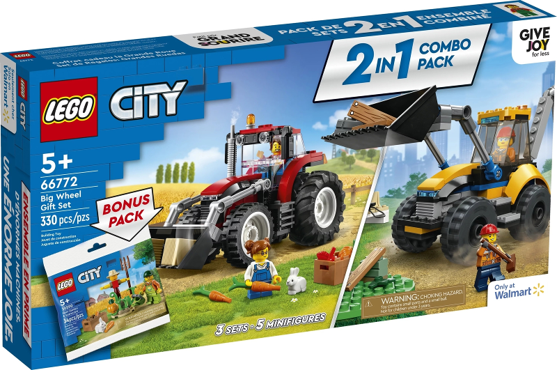 Lego  City - 66772 - City Bundle Pack, 2 in 1 Combo Pack with Bonus Pack (Sets 30590, 60287, and 60385) - Big Wheel Gift Set