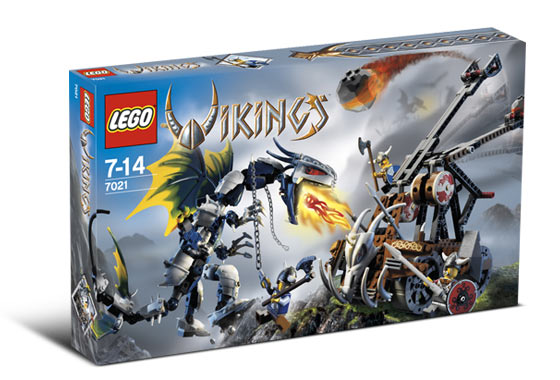 LEGO - Vikings - 7021 - Viking Double Catapult vs. Armored Ofnir Dragon - USAGÉ / USED