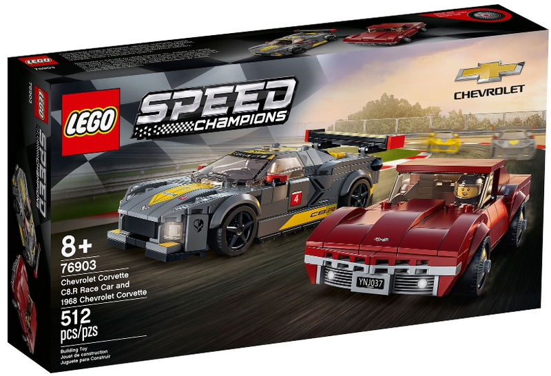 LEGO Speed Champions - 76903 - Chevrolet Corvette C8.R Race Car and 1969 Chevrolet Corvette - USAGÉ / USED