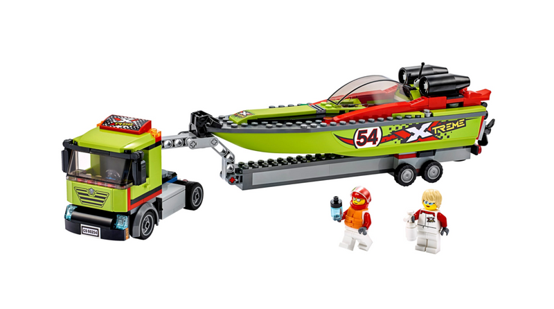 LEGO CITY - 60254 - Le transporteur de bateaux de course