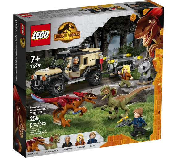 LEGO Jurassic World - 76951 - Transport du pyroraptor et du dilophosaure