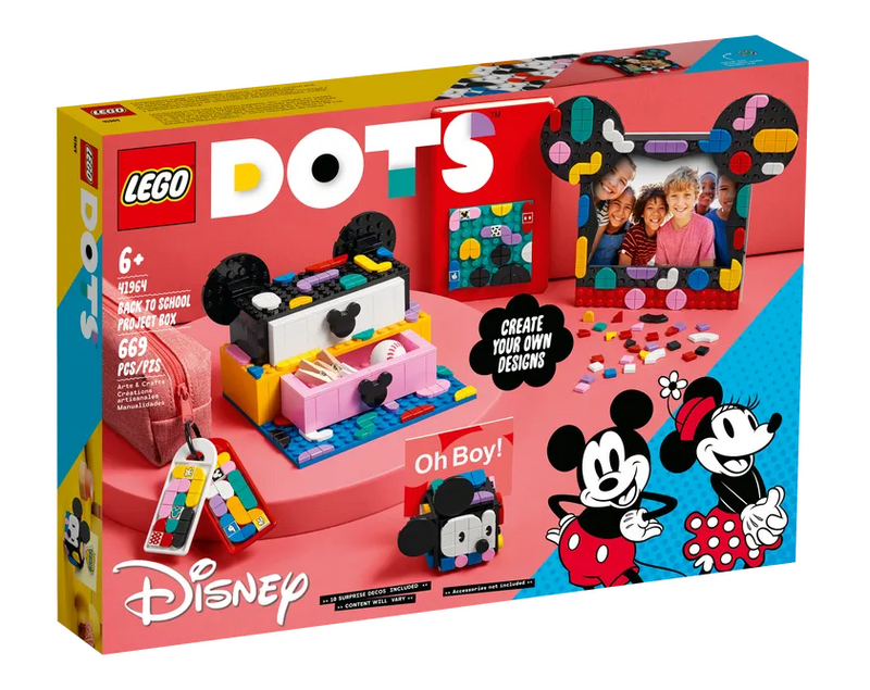 LEGO DOTS - 41964 - Boîte de projet de rentrée scolaire Mickey Mouse et Minnie Mouse